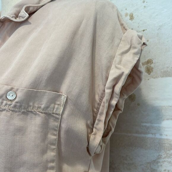 💕SO SOFT💕 Light Pink Hi-Lo Button Down 100% Tencel - Picture 5 of 9